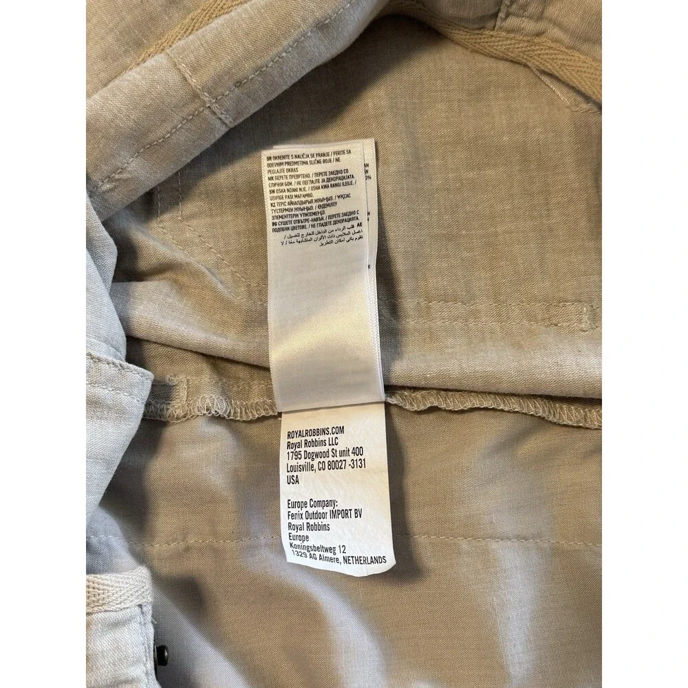 Royal Robbins Hempline Tie Pants Womens 4 Blended Undyed Comfort UPF
